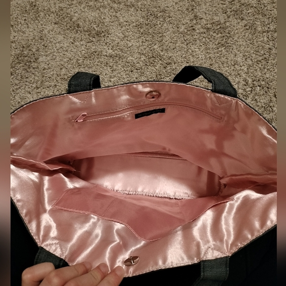 Victoria's Secret Corset Tote Bag Pink Satin Inside - Picture 3 of 5